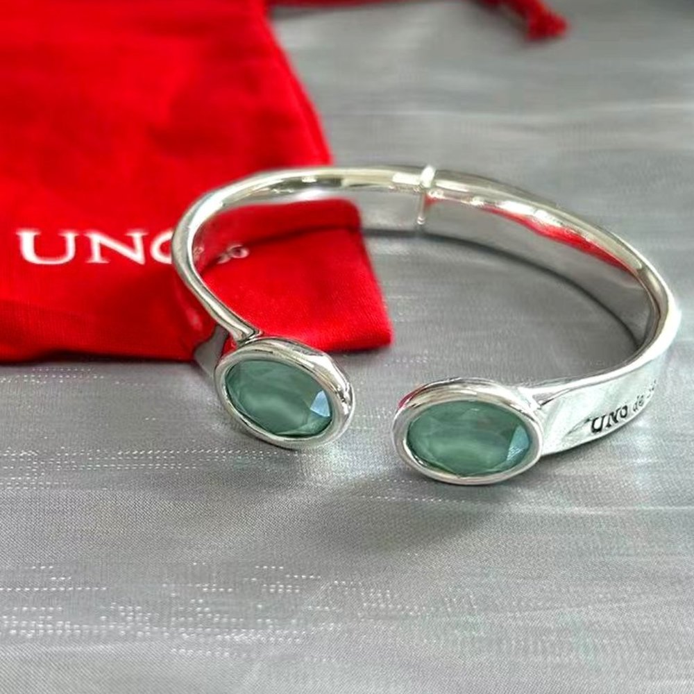 UNO de 50 “Orion” Silver Bracelet with Swarovski Crystal Orion Green Teal Blue